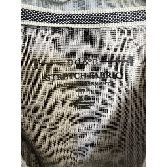 Pd & E Mens Grey Short Sleeve Button-Up Shirt XL‎ Stretch Fabric cotton tailored - Picture 4 of 7